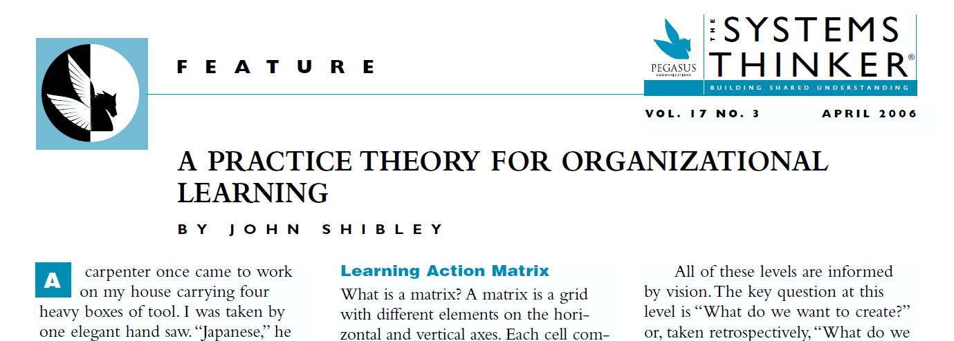 The Systems Thinker – A Practice Theory for Organizational Learning ...