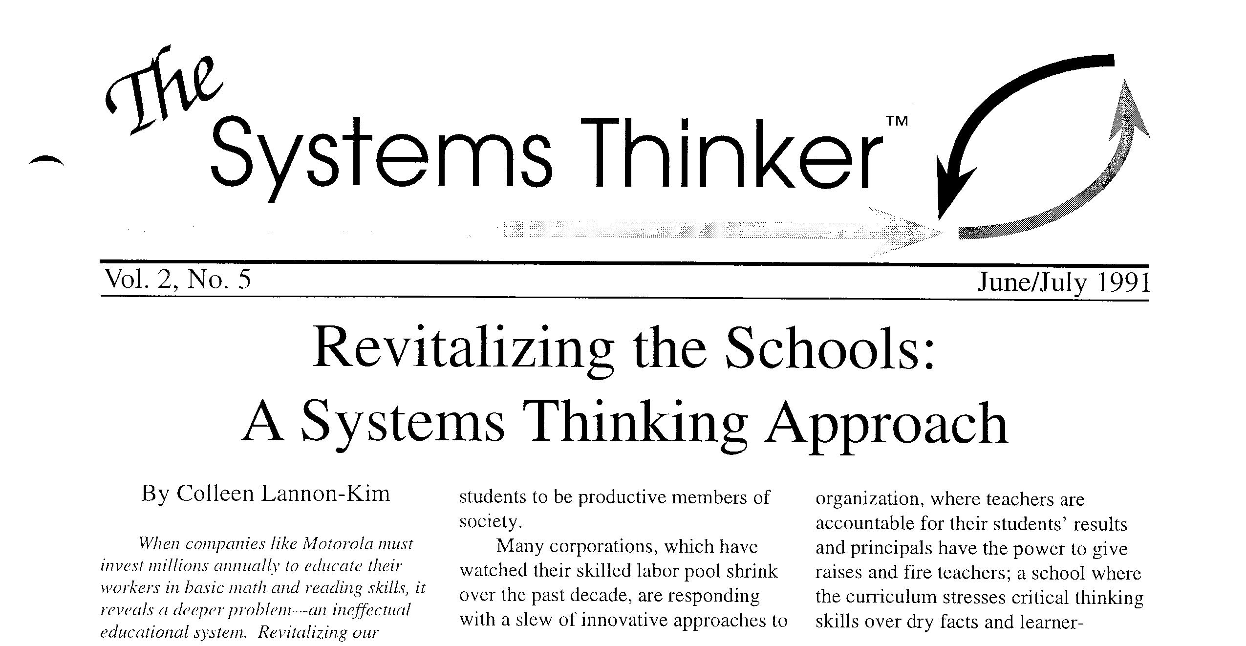 advantages of systems thinking