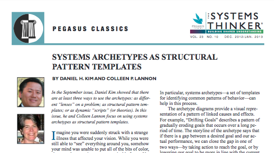 The Systems Thinker – Systems Archetypes As Structural Pattern ...